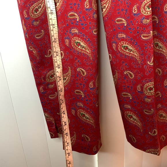 RALPH LAUREN PAISLEY PRINT RED STRETCH JEANS - Picture 7 of 9